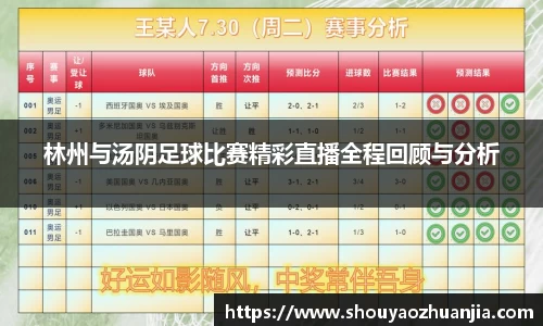 林州与汤阴足球比赛精彩直播全程回顾与分析